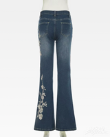OFFSEAL Women's Floral Embroidered Jeans