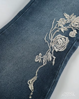 OFFSEAL Women's Floral Embroidered Jeans