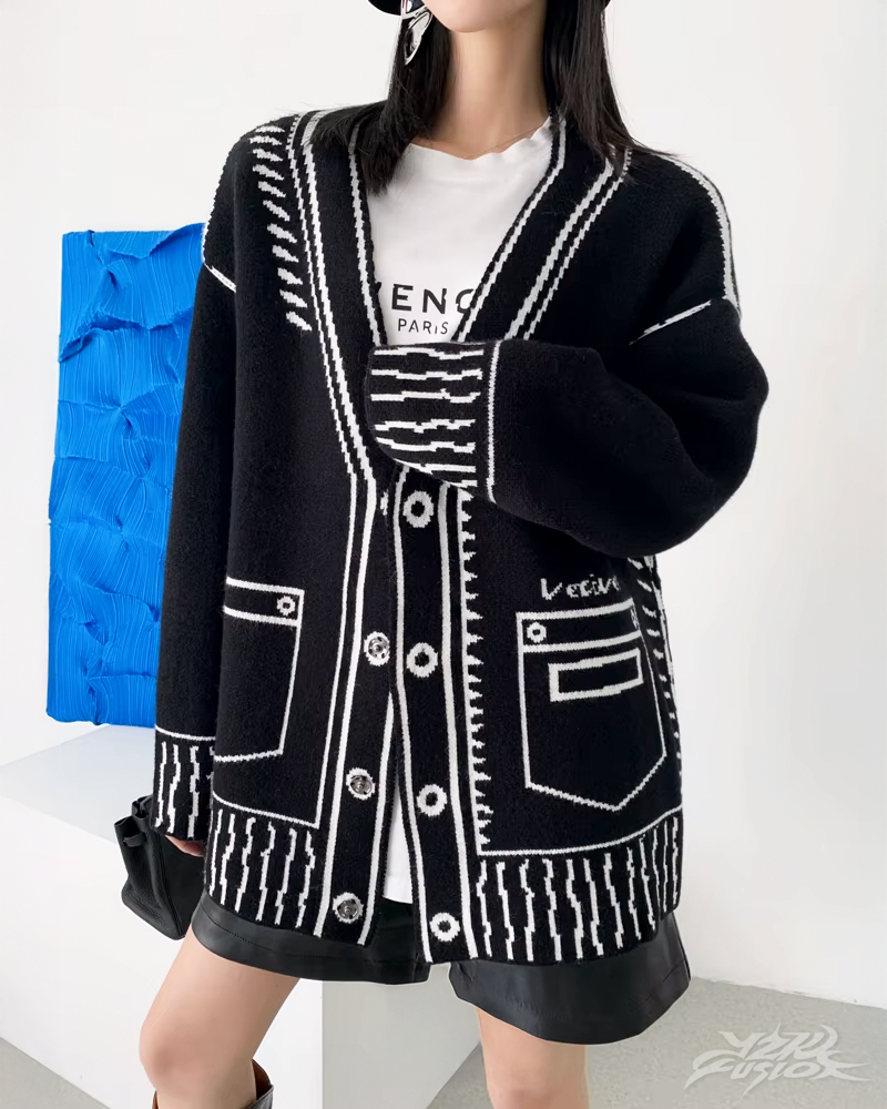 OFFSEAL Women's Graphic Cardigan