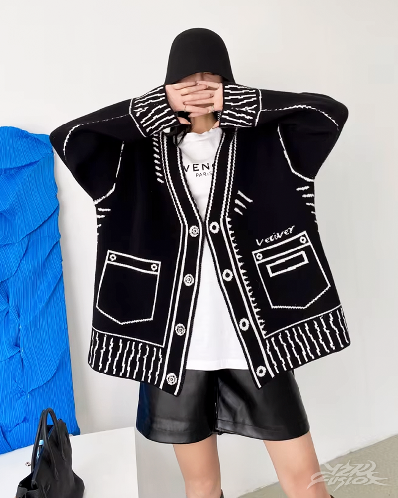 OFFSEAL Women's Graphic Cardigan