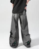 OFFSEAL Y2K Black Ripped Jeans