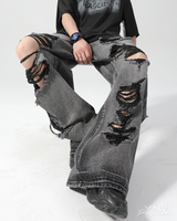 OFFSEAL Y2K Black Ripped Jeans