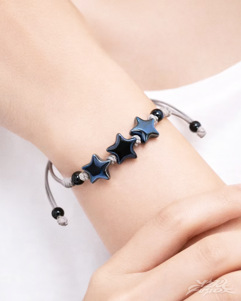 OFFSEAL Y2K Black Star Charm Bracelet