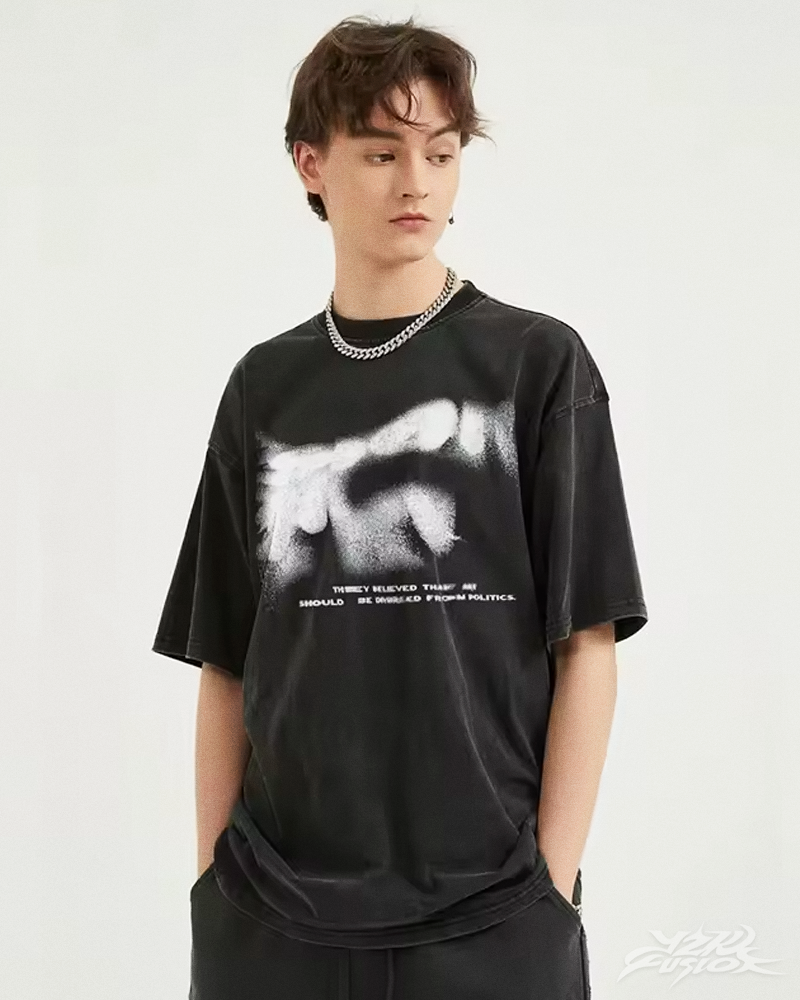 OFFSEAL Y2K Blurry Letters Shirt
