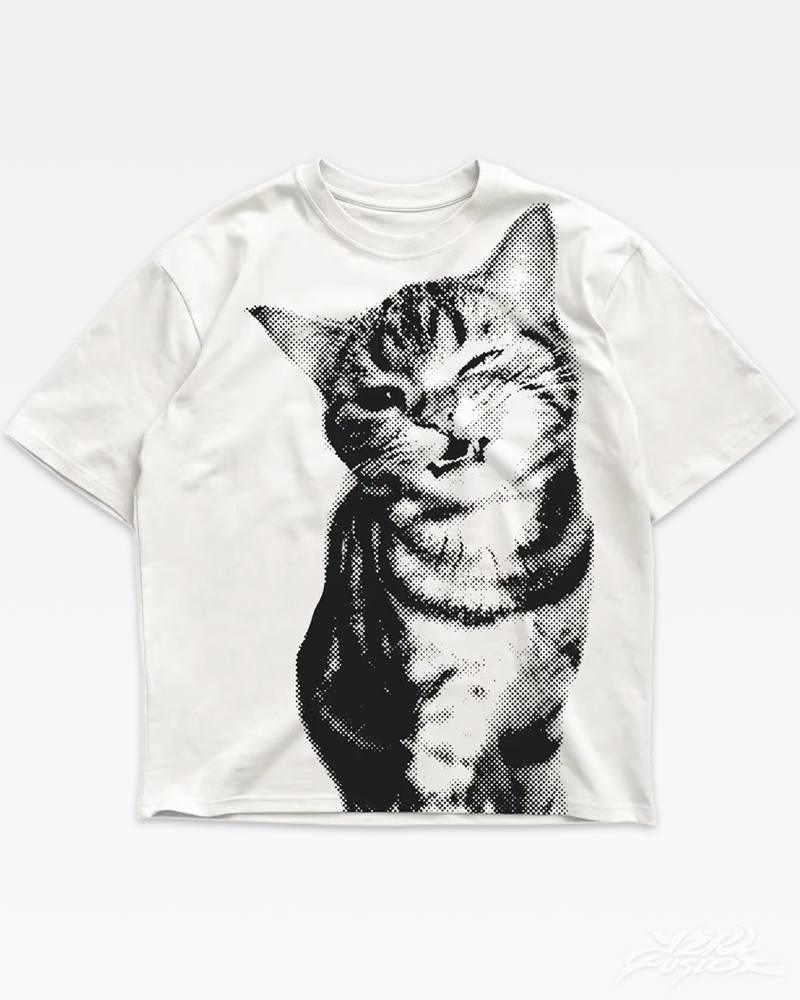 OFFSEAL Y2K Cat Graphic Tee