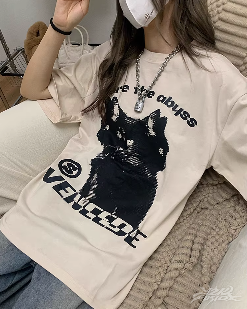 OFFSEAL Y2K Cat Shirt