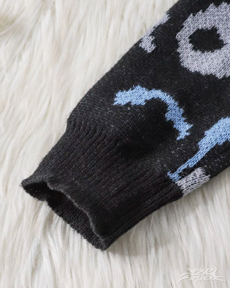 OFFSEAL Y2K Cat Graphic Knit Sweater