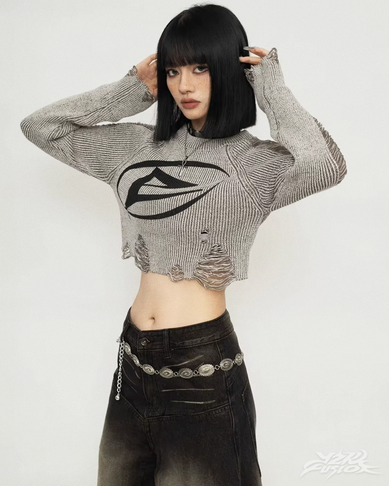 OFFSEAL Y2K Cropped Sweater