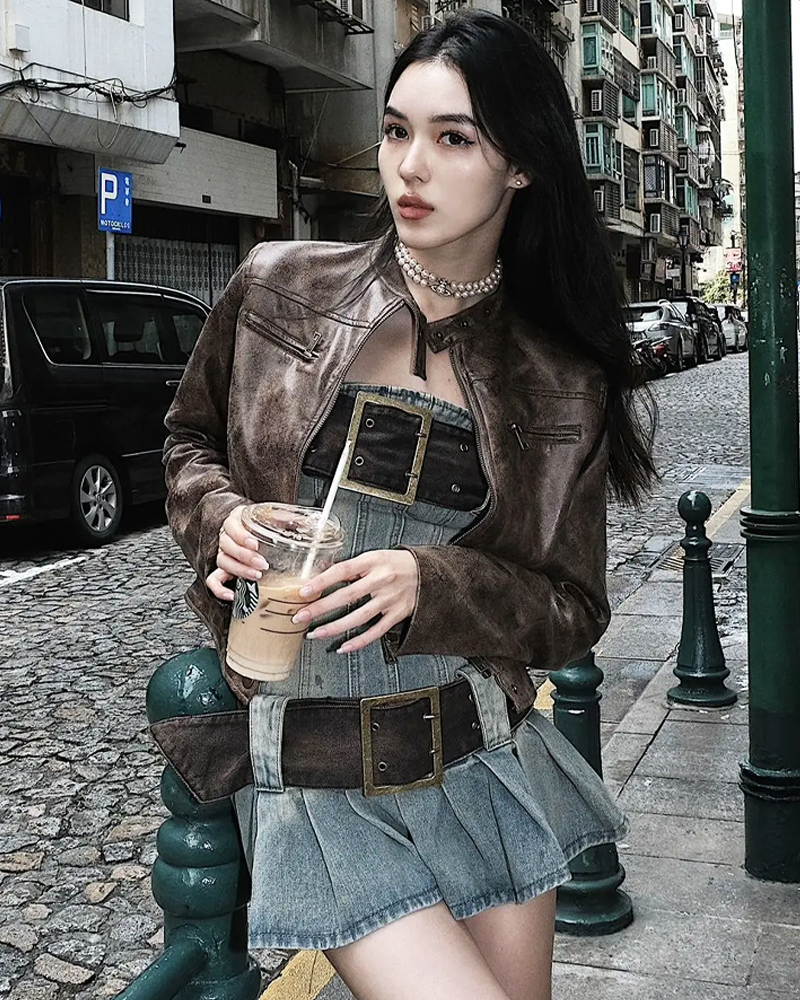 OFFSEAL Y2K Denim Dress