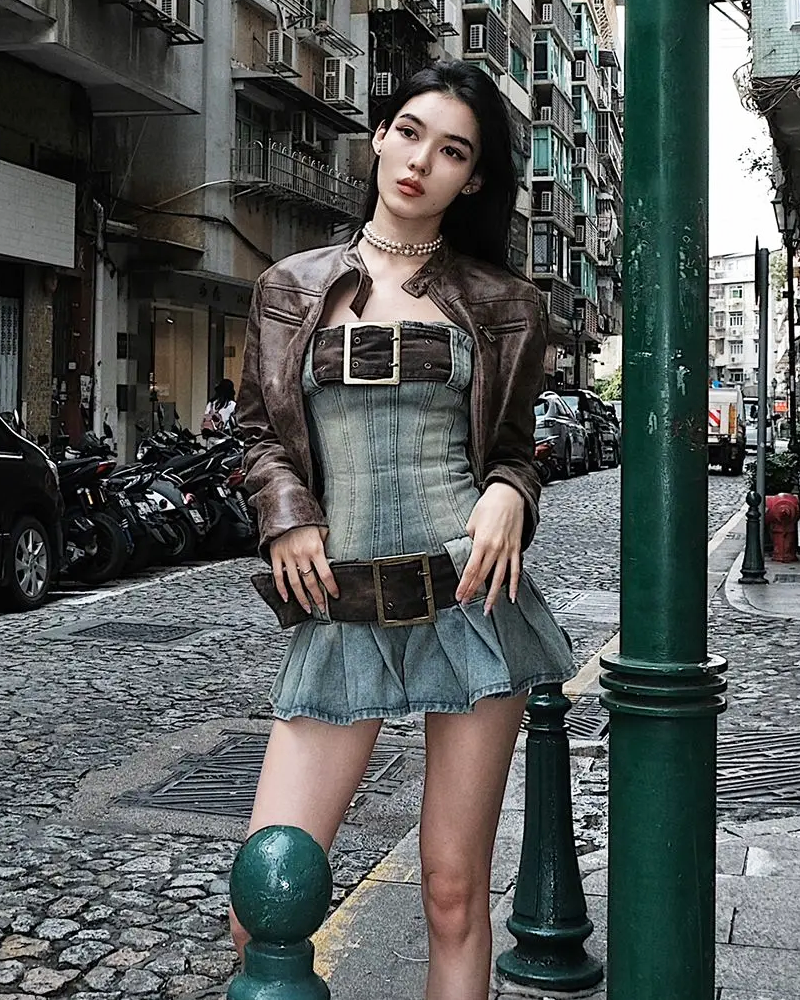 OFFSEAL Y2K Denim Dress