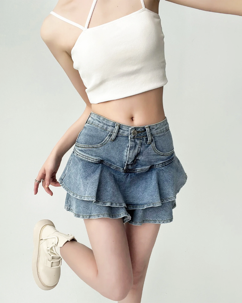 OFFSEAL Y2K Denim Mini Skirt