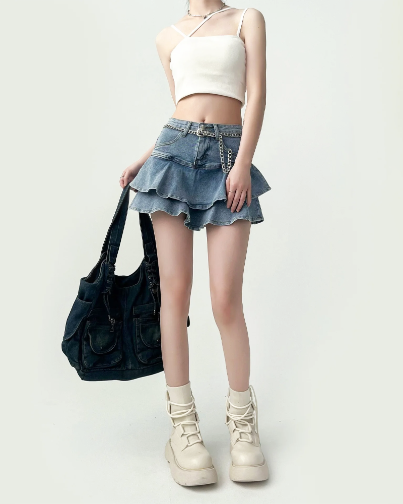 OFFSEAL Y2K Denim Mini Skirt