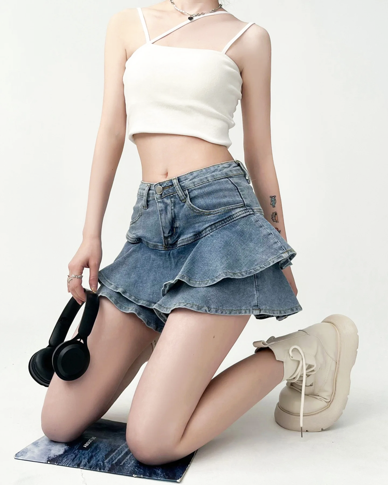 OFFSEAL Y2K Denim Mini Skirt