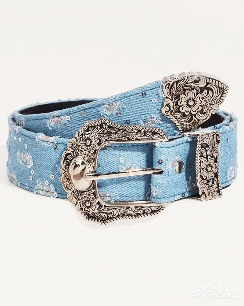OFFSEAL Y2K Denim Western Belt