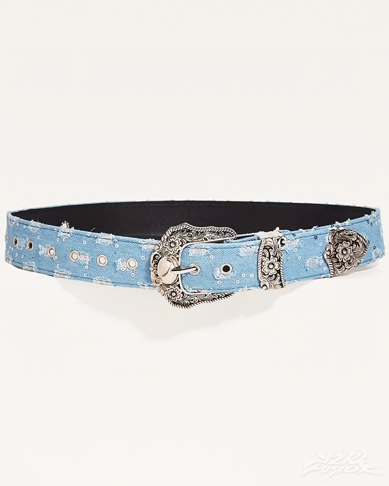 OFFSEAL Y2K Denim Western Belt