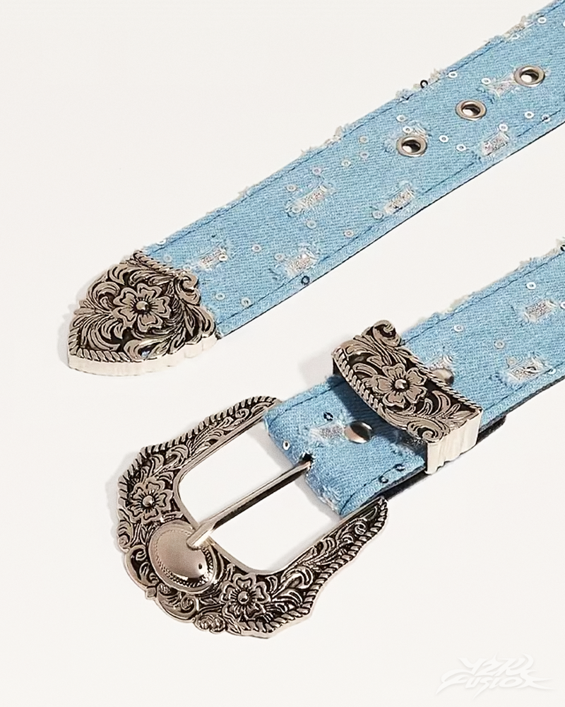 OFFSEAL Y2K Denim Western Belt