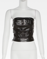 OFFSEAL Y2K Faux Leather Tube Top