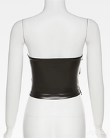 OFFSEAL Y2K Faux Leather Tube Top