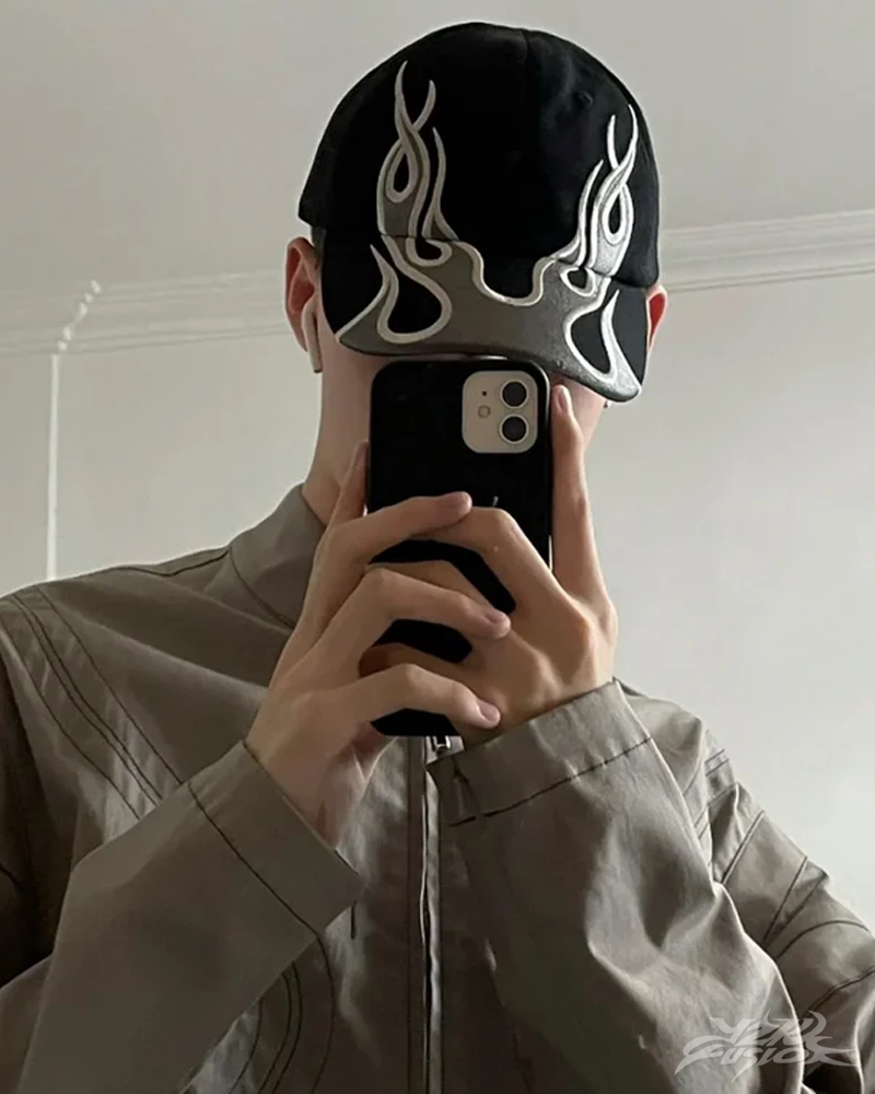 OFFSEAL Y2K Flame Baseball Cap
