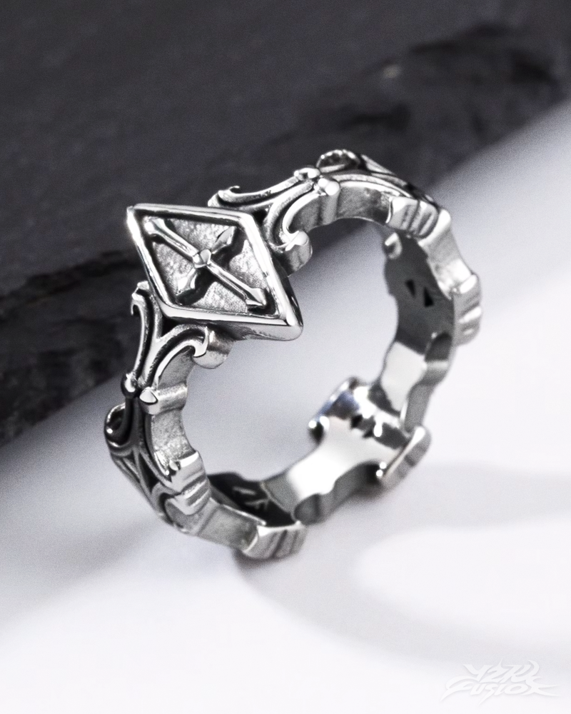 OFFSEAL Y2K Gothic Cross Ring