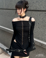 OFFSEAL Y2K Grunge Off The Shoulder Top