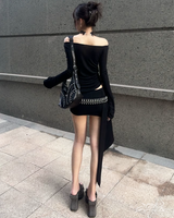 OFFSEAL Y2K Grunge Off The Shoulder Top