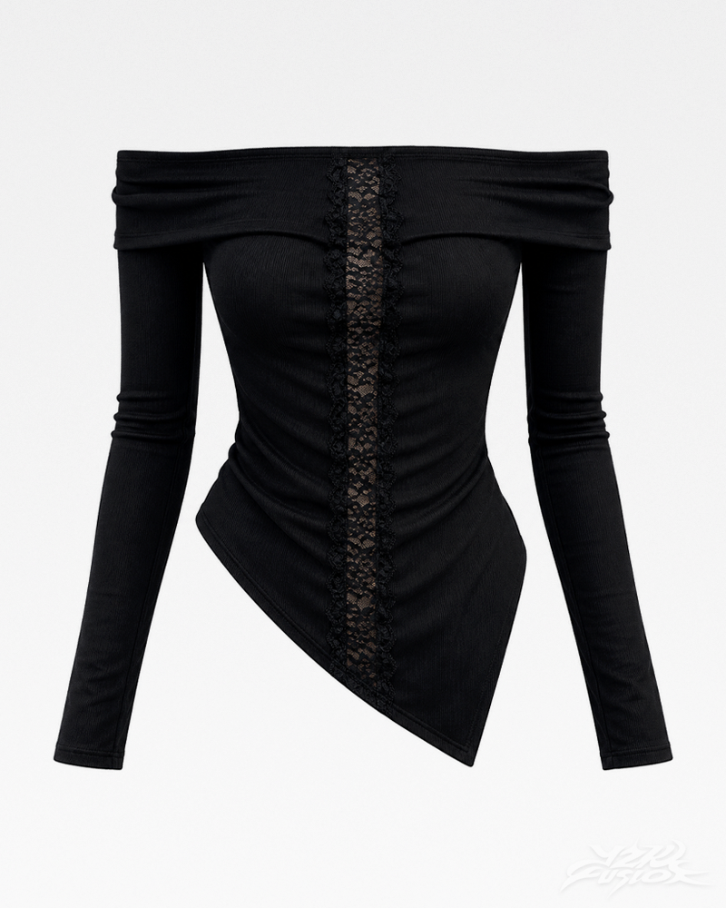 OFFSEAL Y2K Grunge Off The Shoulder Top