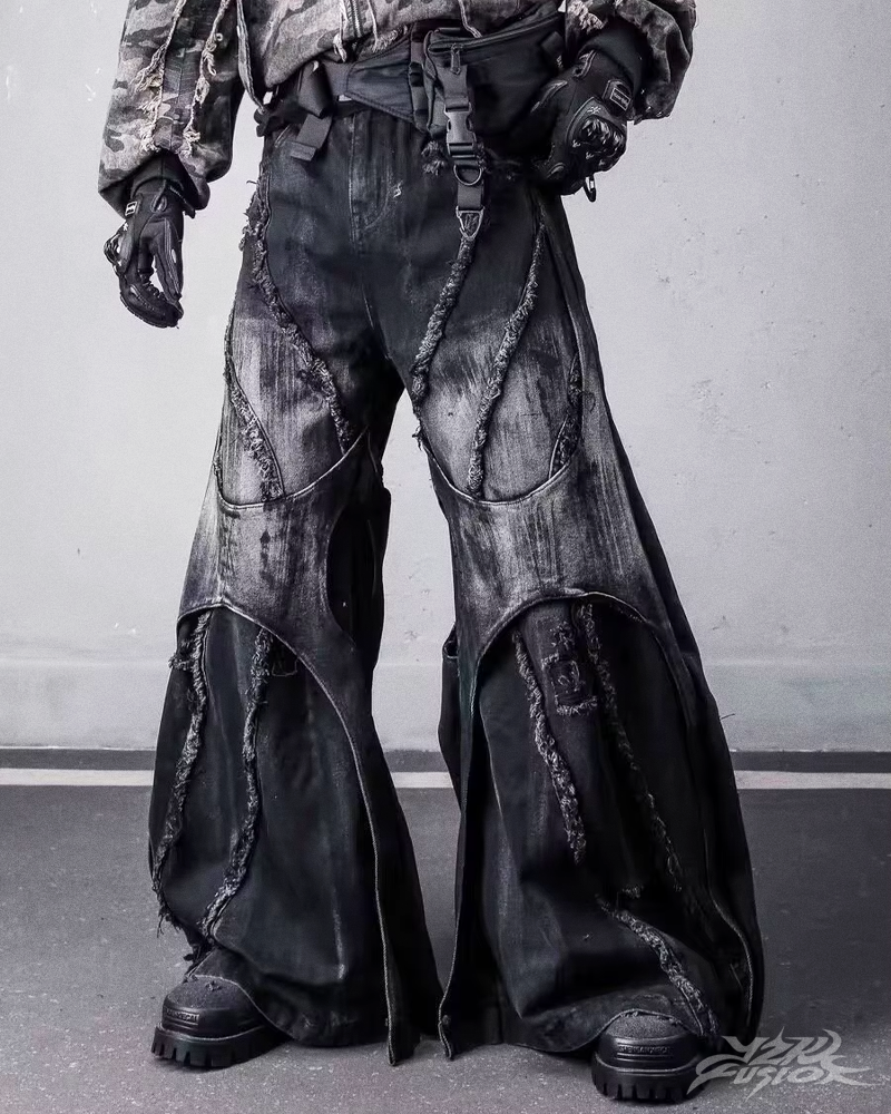 OFFSEAL Y2K Grunge Patchwork Jeans