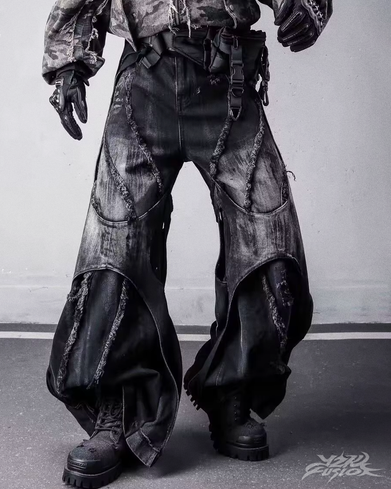 OFFSEAL Y2K Grunge Patchwork Jeans