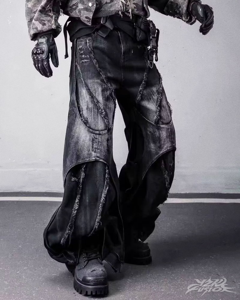 OFFSEAL Y2K Grunge Patchwork Jeans
