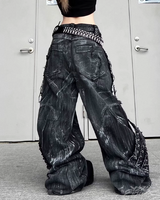 OFFSEAL Y2K Grunge Wide Leg Jeans