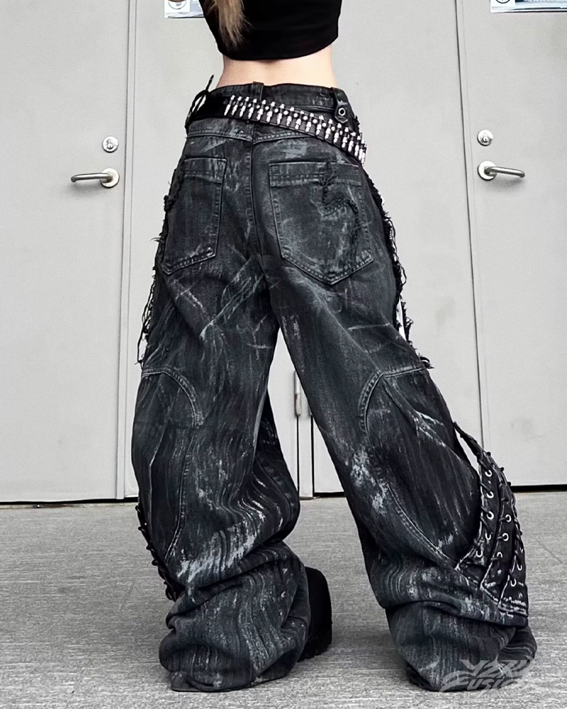 OFFSEAL Y2K Grunge Wide Leg Jeans