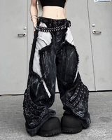 OFFSEAL Y2K Grunge Wide Leg Jeans