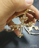 OFFSEAL Y2K Large Cross Hoop Earrings