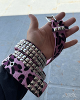 OFFSEAL Y2K Leopard Studded Belt