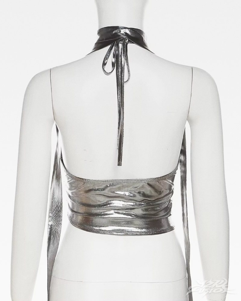 OFFSEAL Y2K Metallic Halter Top