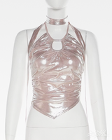OFFSEAL Y2K Metallic Halter Top
