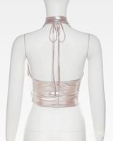 OFFSEAL Y2K Metallic Halter Top