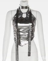 OFFSEAL Y2K Metallic Halter Top