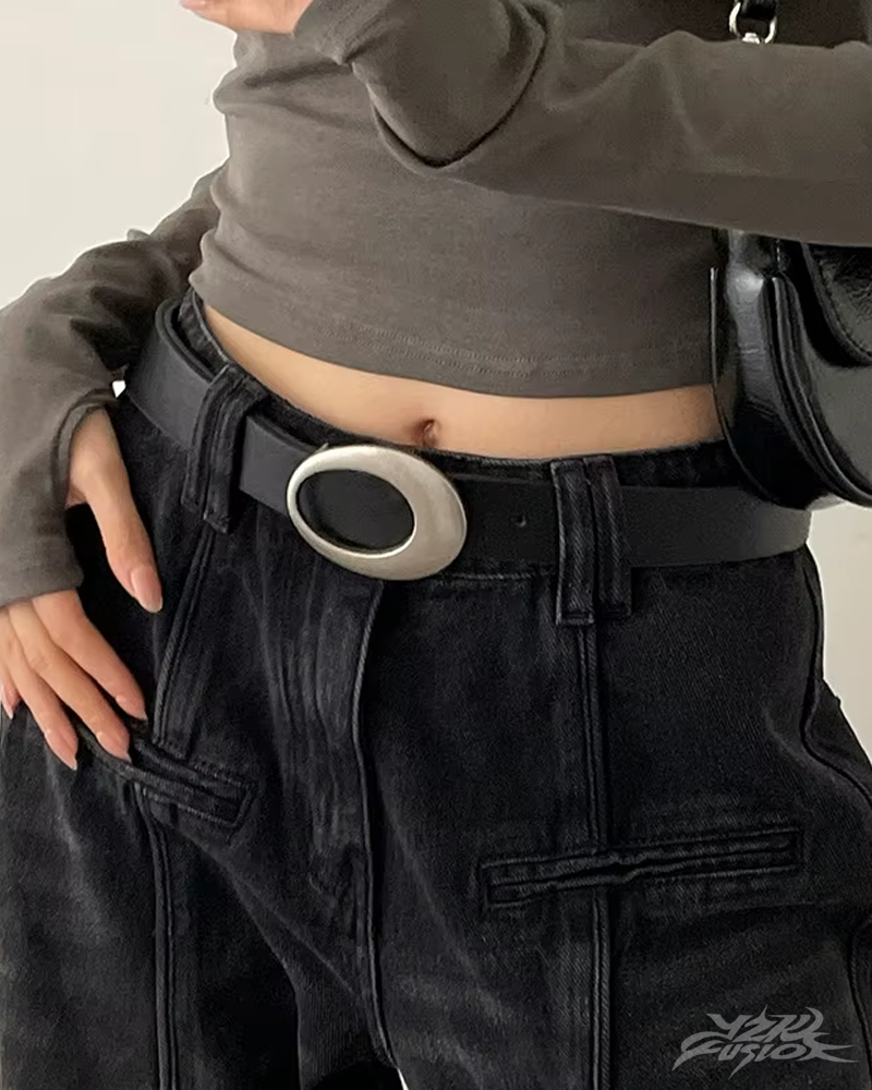 OFFSEAL Y2K Oval Buckle Belt