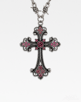 OFFSEAL Y2K Pink Cross Necklace