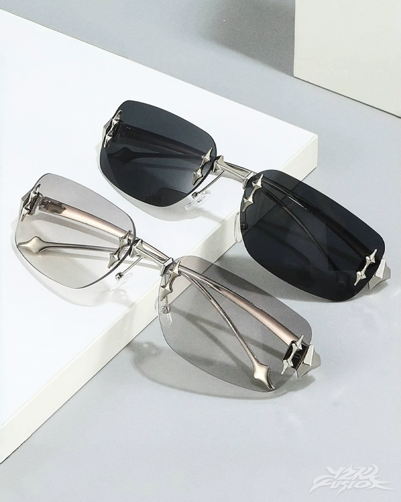OFFSEAL Y2K Rectangle Rimless Sunglasses