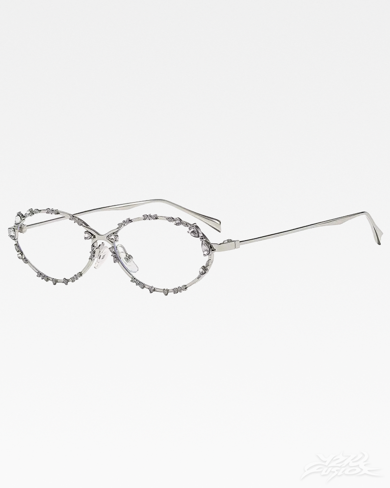 OFFSEAL Y2K Rhinestone Oval Sunglasses