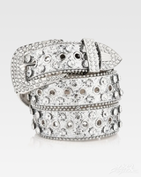 OFFSEAL Y2K Rhinestone Silver Belt