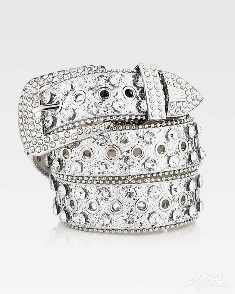 OFFSEAL Y2K Rhinestone Silver Belt