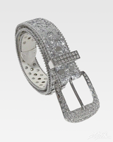OFFSEAL Y2K Rhinestone Silver Belt
