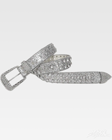 OFFSEAL Y2K Rhinestone Silver Belt