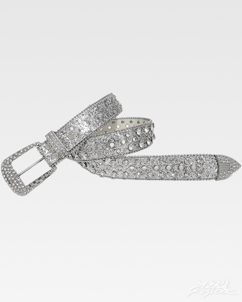 OFFSEAL Y2K Rhinestone Silver Belt