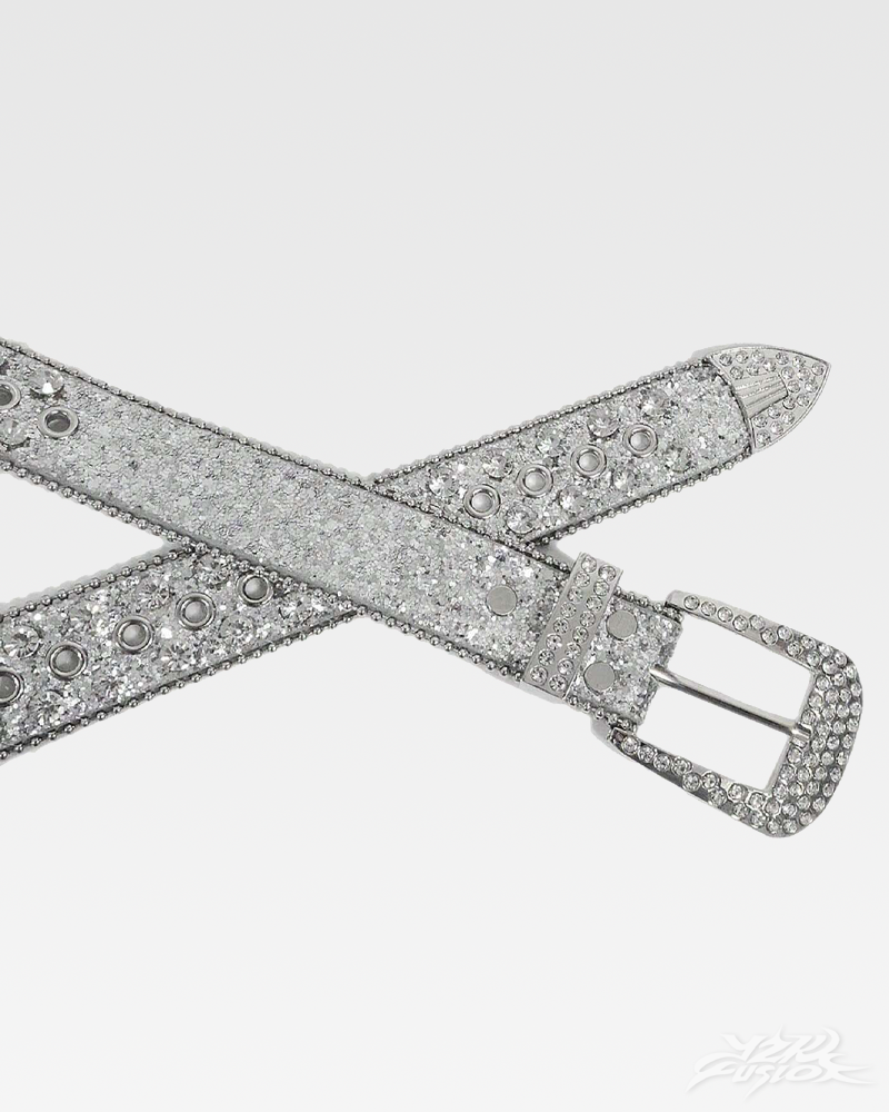 OFFSEAL Y2K Rhinestone Silver Belt