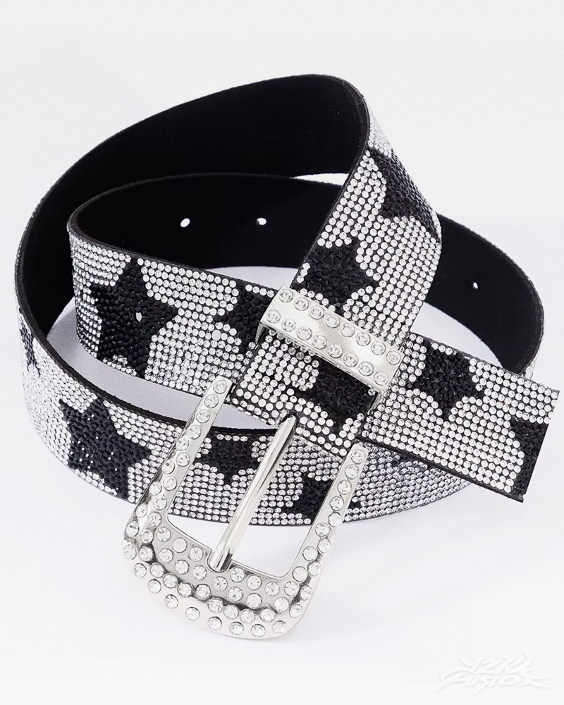 OFFSEAL Y2K Rhinestone Star Belt
